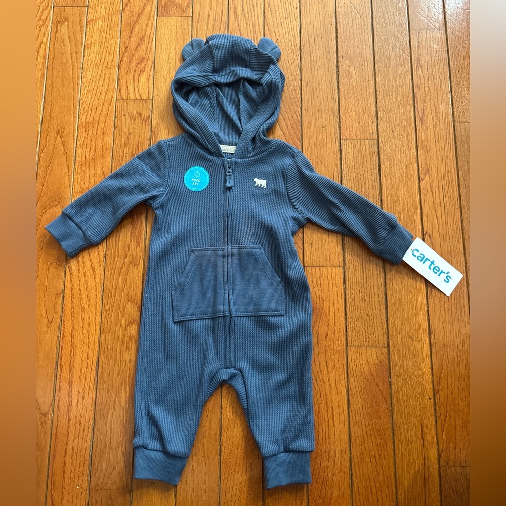 Carter's Cozy Blue Hooded Footie